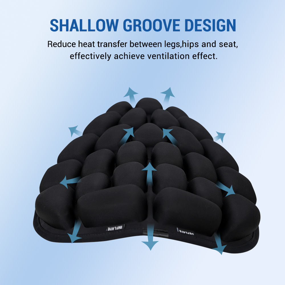Motorcycle inflatable seat cushion