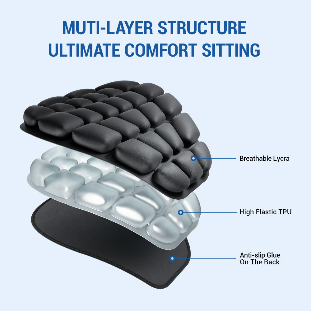 Motorcycle inflatable seat cushion