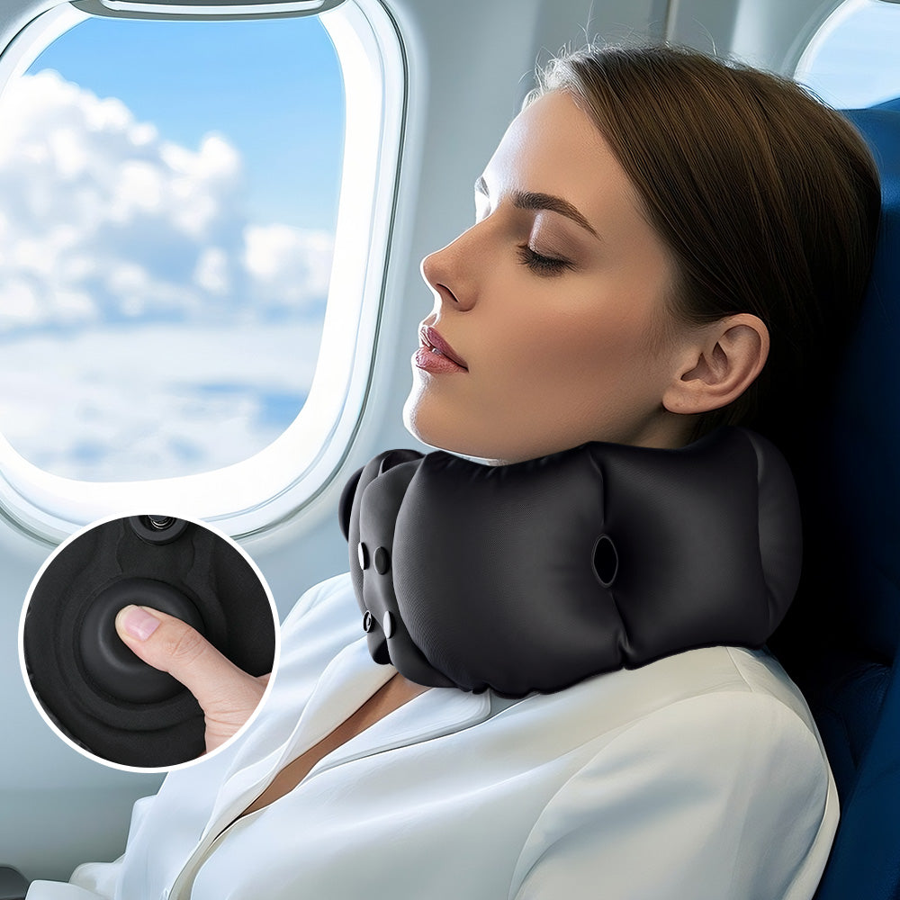 Inflatable neck pillow