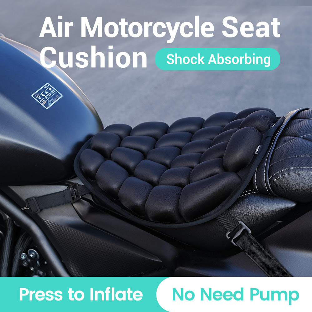 Motorcycle inflatable seat cushion