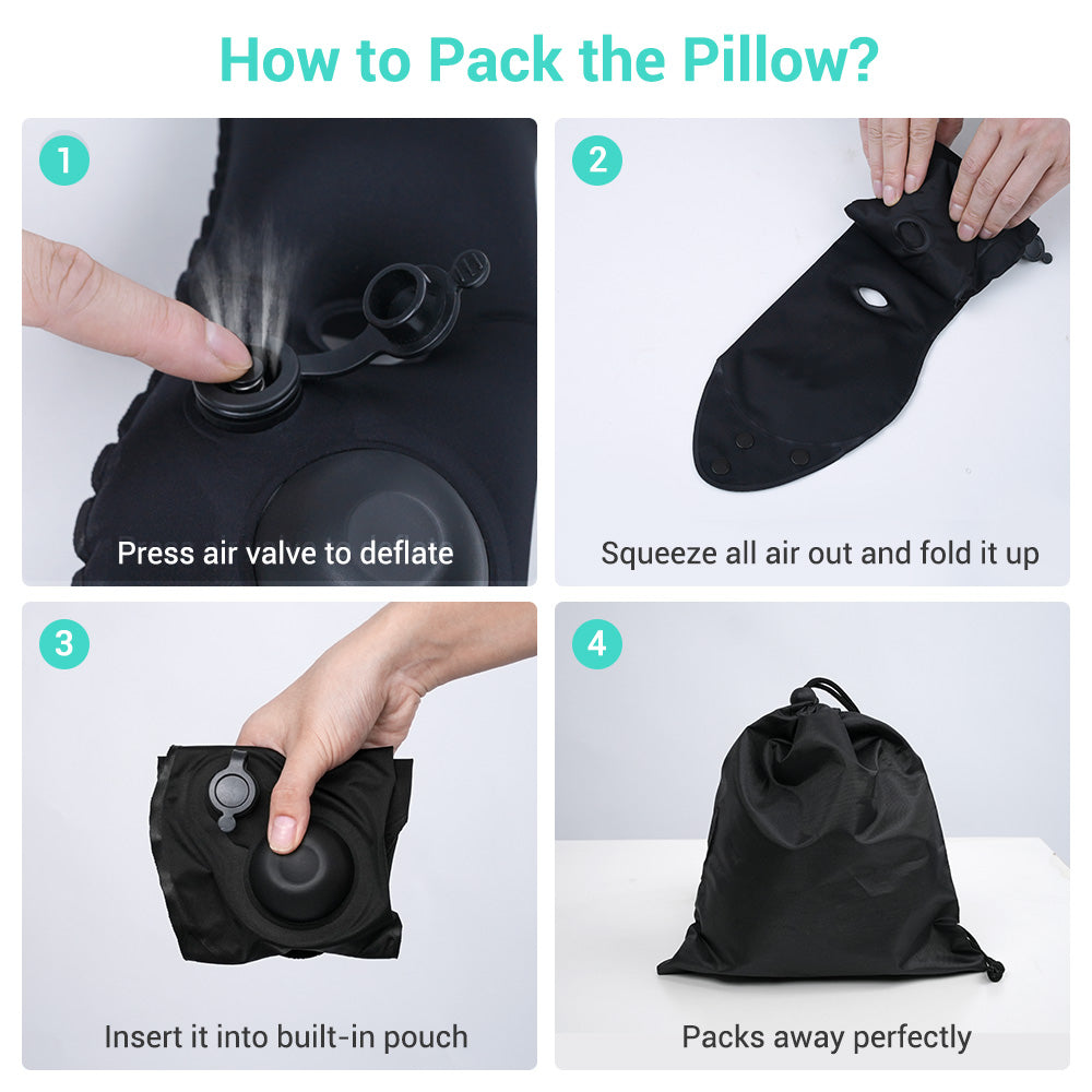 Inflatable neck pillow