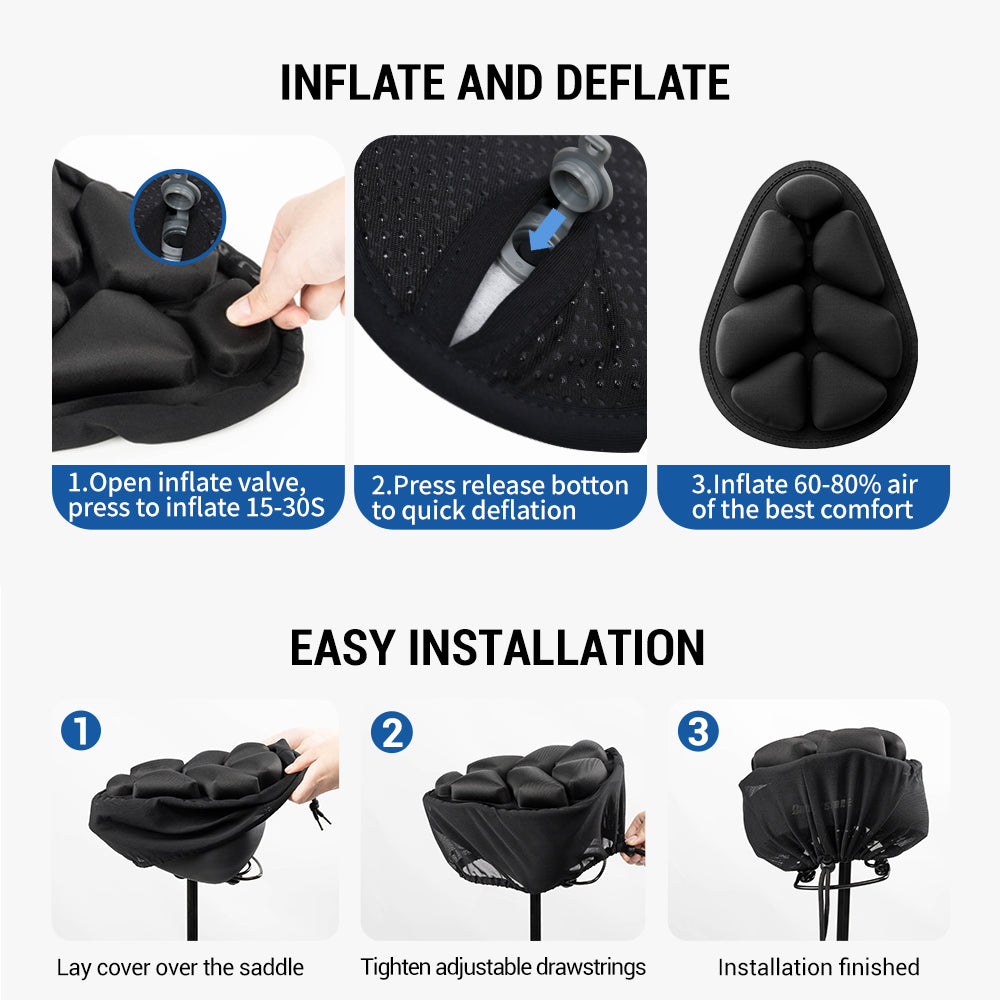 Bicycle inflatable seat cushion