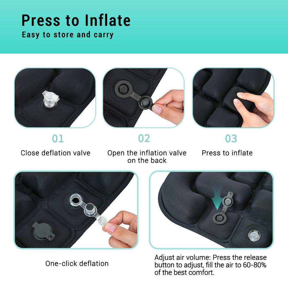 Double-sided inflatable cushion