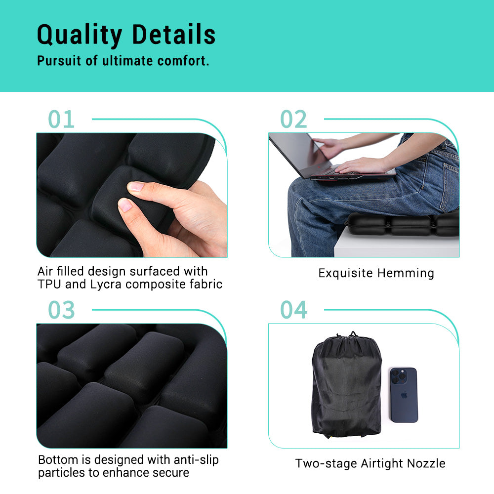 Double-sided inflatable cushion