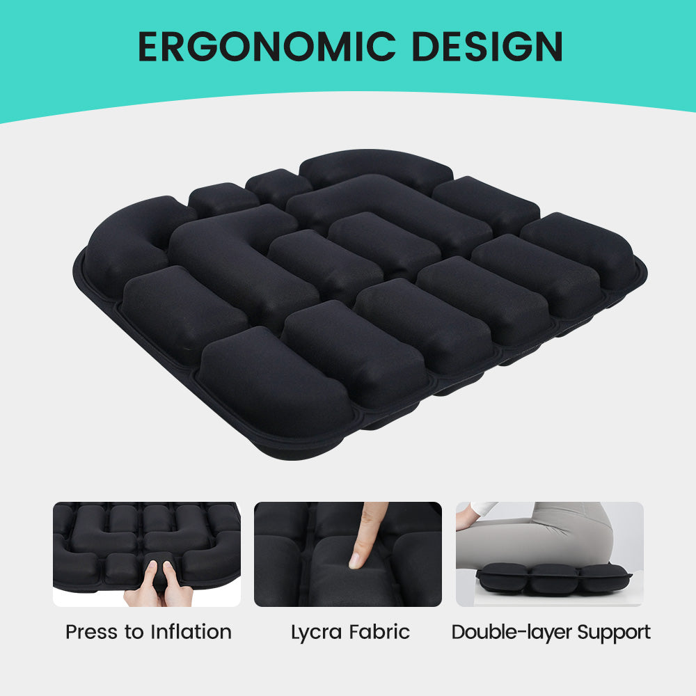 Double-sided inflatable cushion