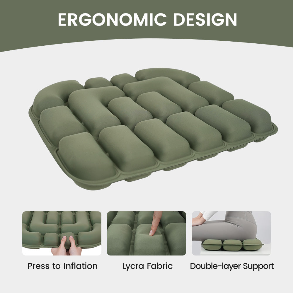 Double-sided inflatable cushion