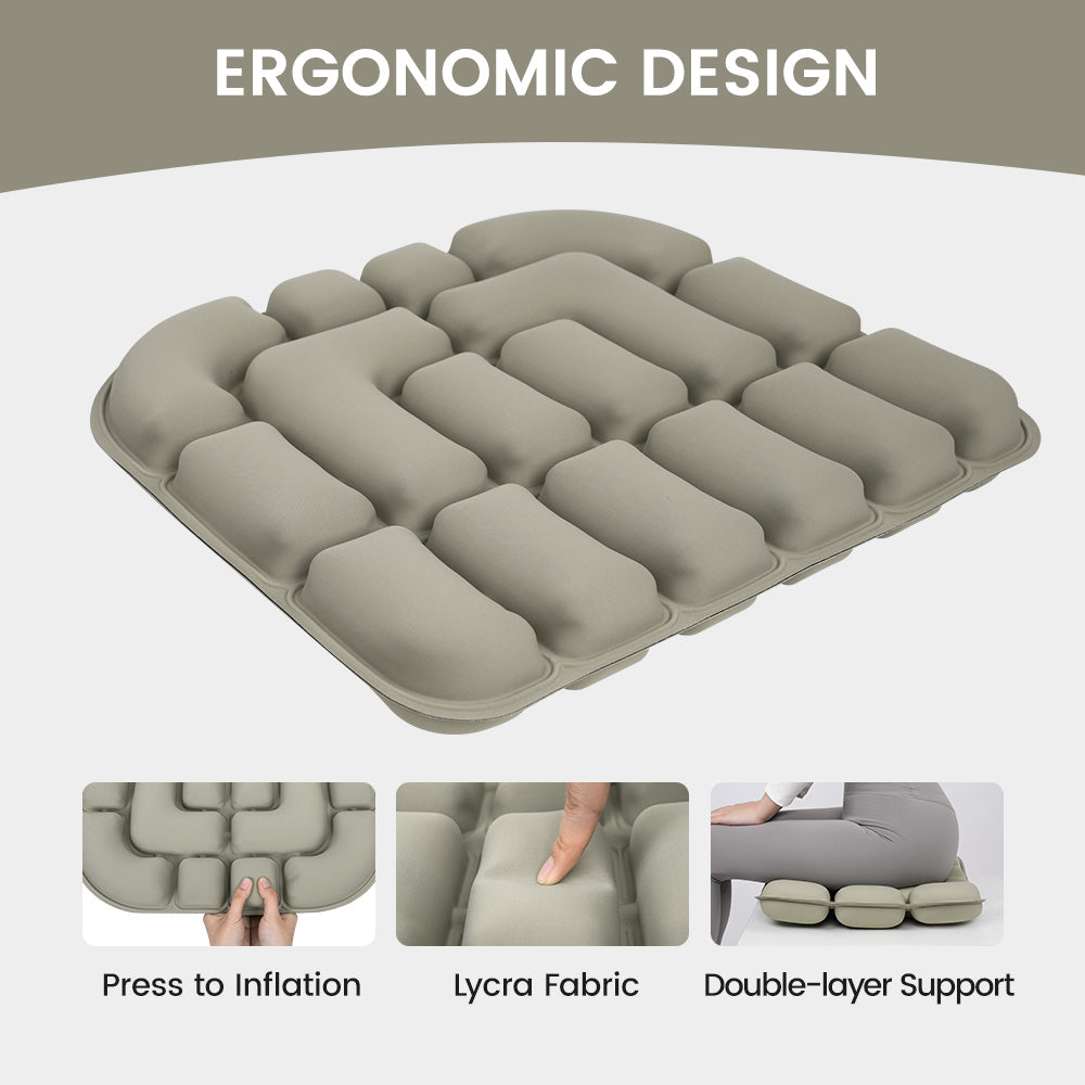 Double-sided inflatable cushion
