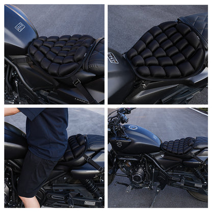 Motorcycle inflatable seat cushion