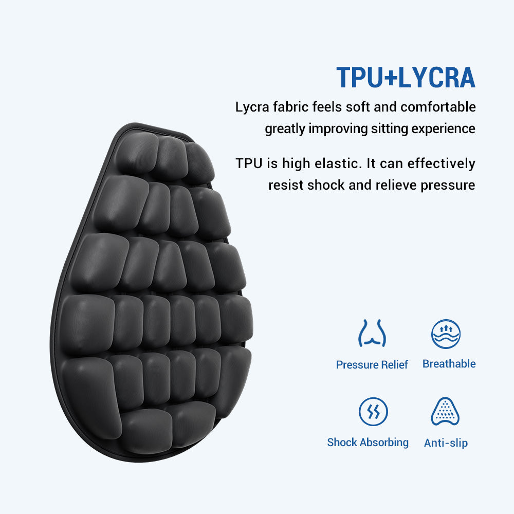 Motorcycle inflatable seat cushion