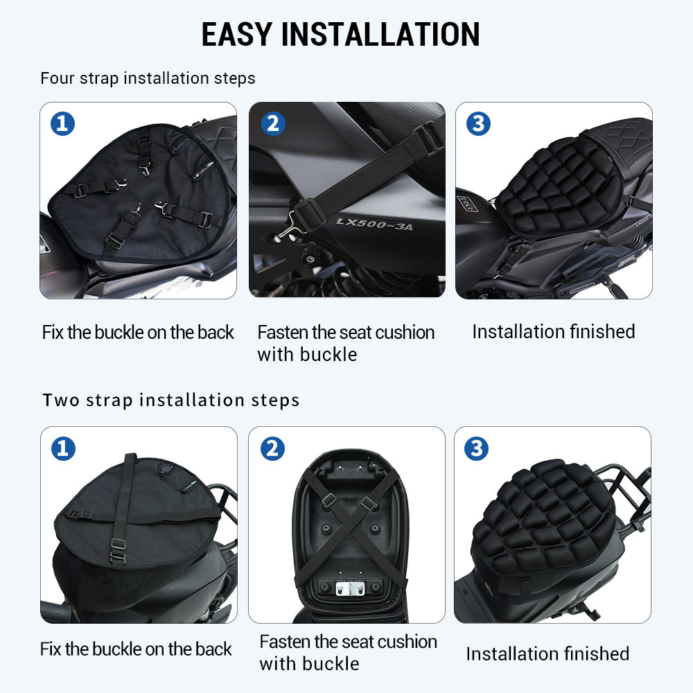 Motorcycle inflatable seat cushion