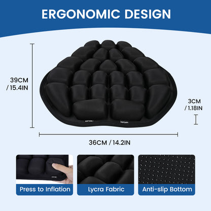 Motorcycle inflatable seat cushion