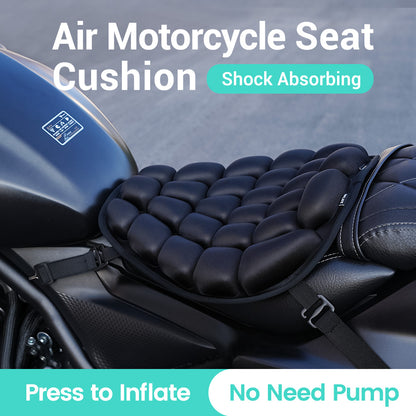 Motorcycle inflatable seat cushion