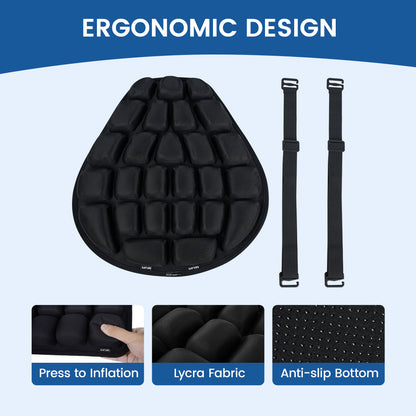 Motorcycle inflatable seat cushion