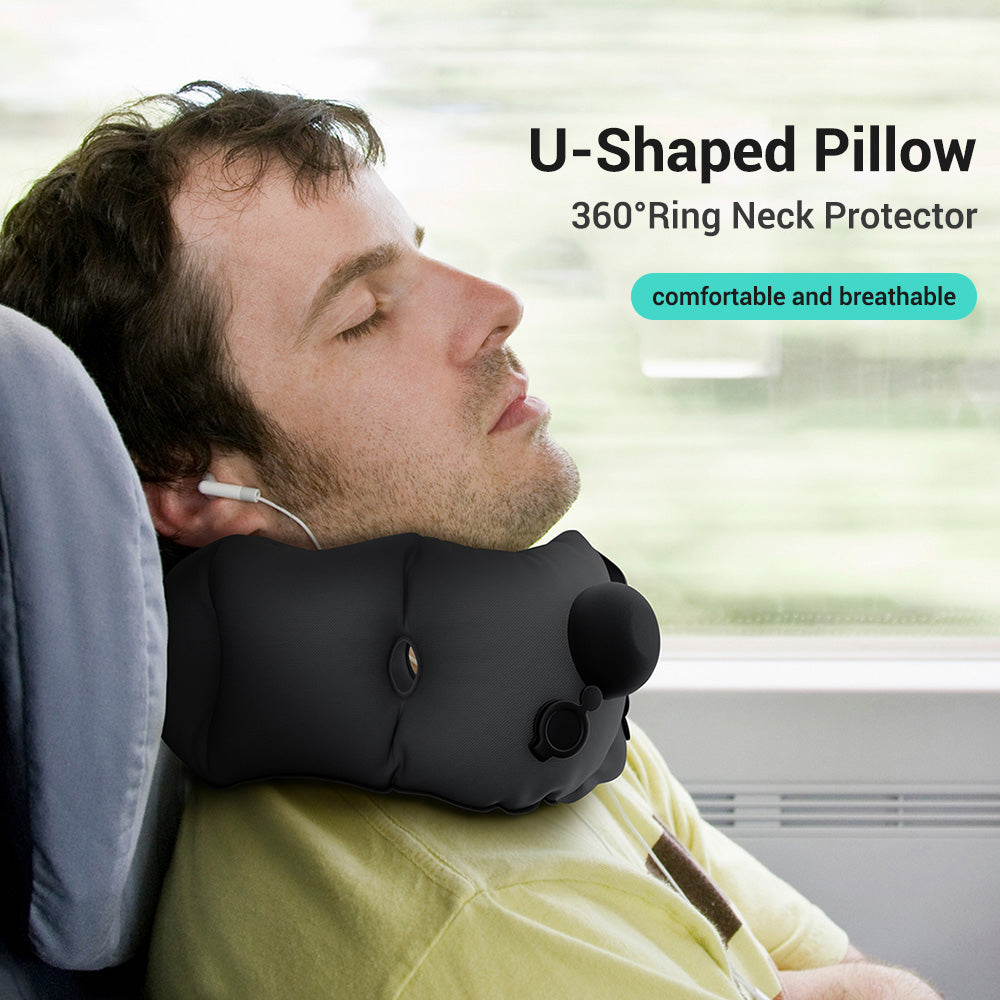Inflatable neck pillow