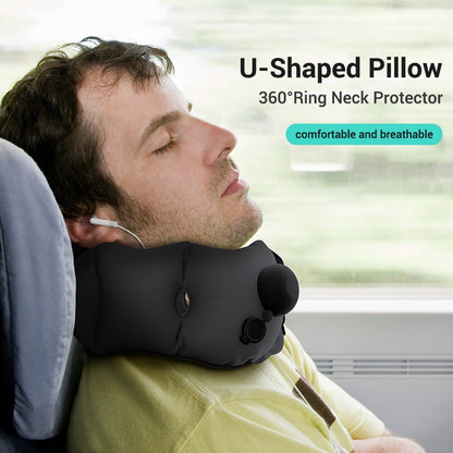 Inflatable neck pillow