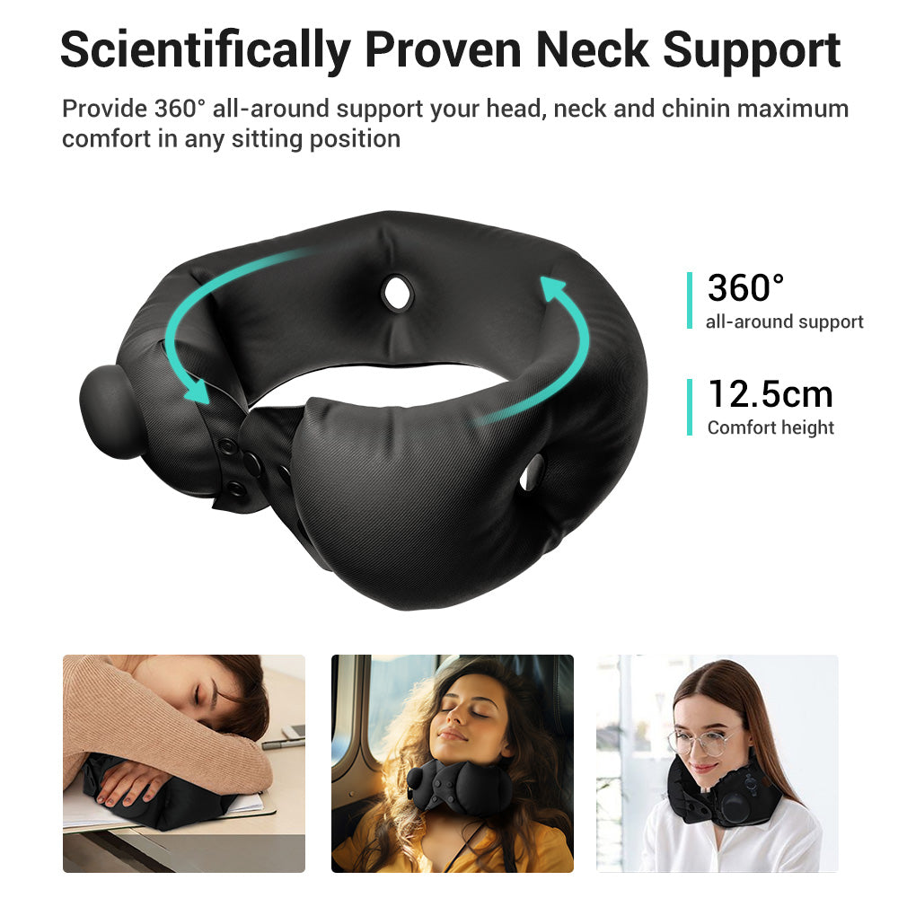 Inflatable neck pillow