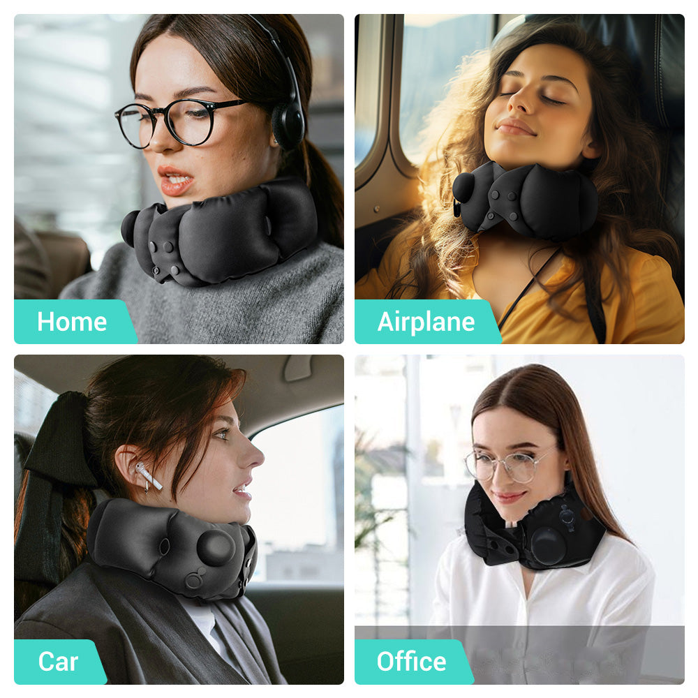 Inflatable neck pillow