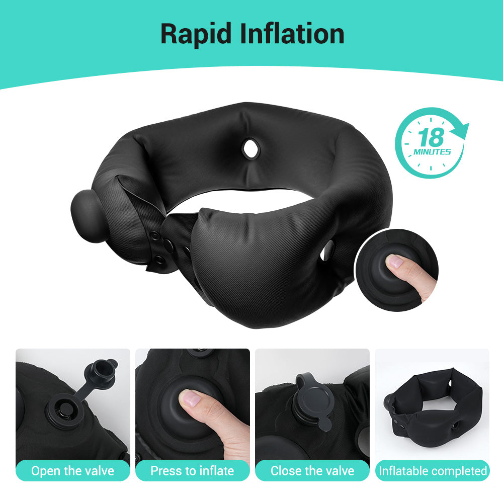 Inflatable neck pillow