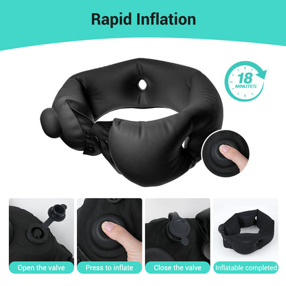 Inflatable neck pillow
