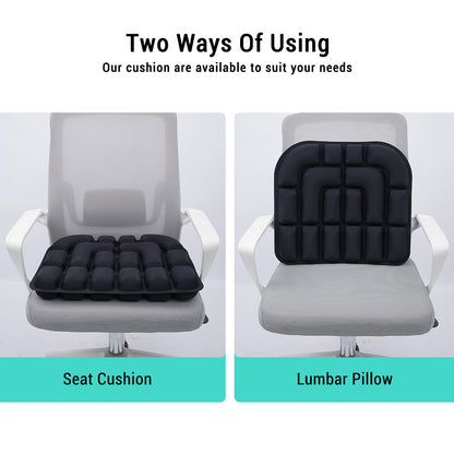 Double-sided inflatable cushion