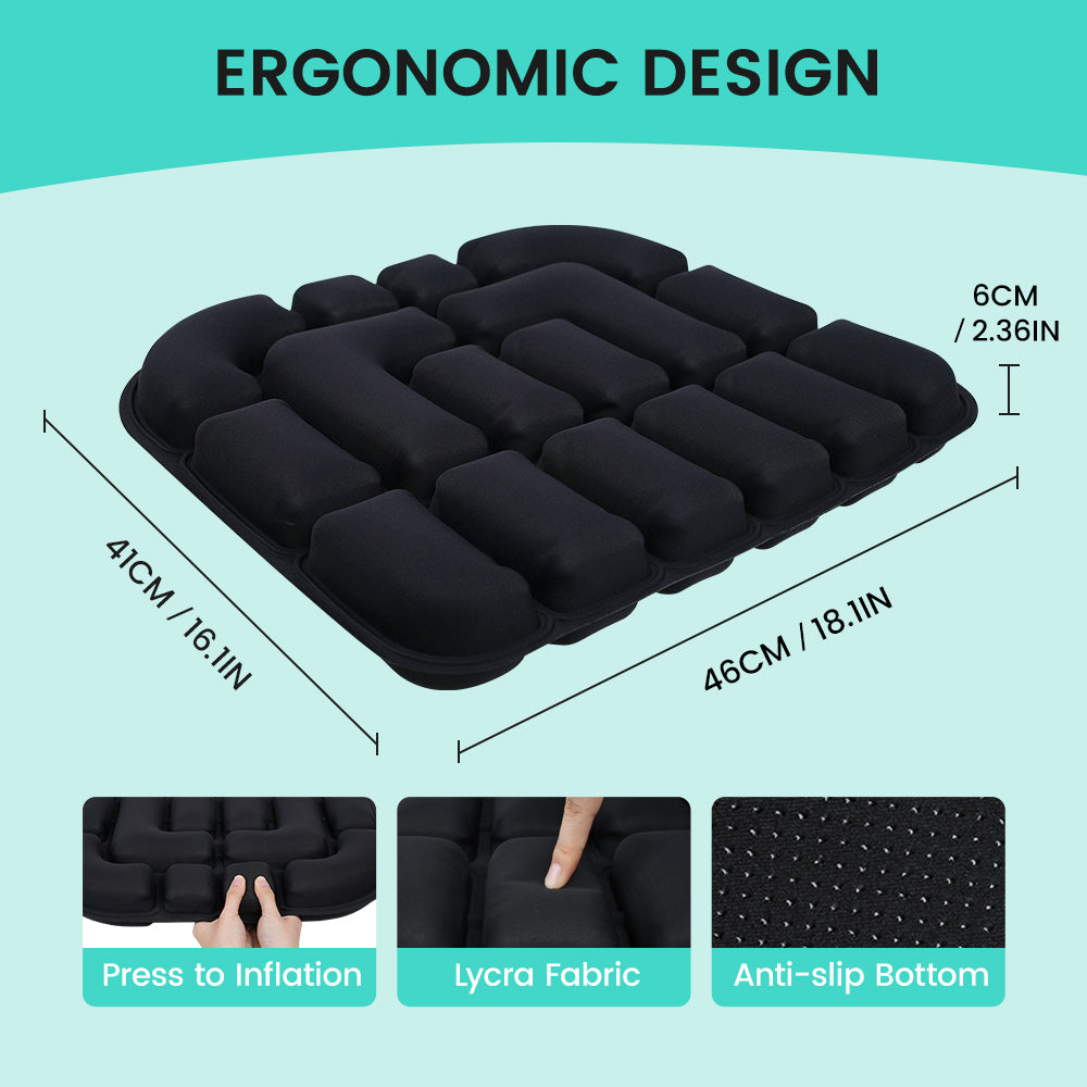 Double-sided inflatable cushion