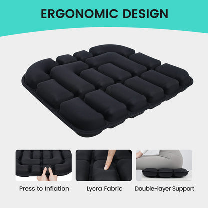 Double-sided inflatable cushion
