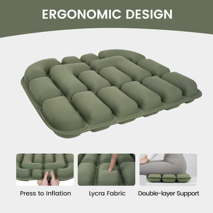 Double-sided inflatable cushion
