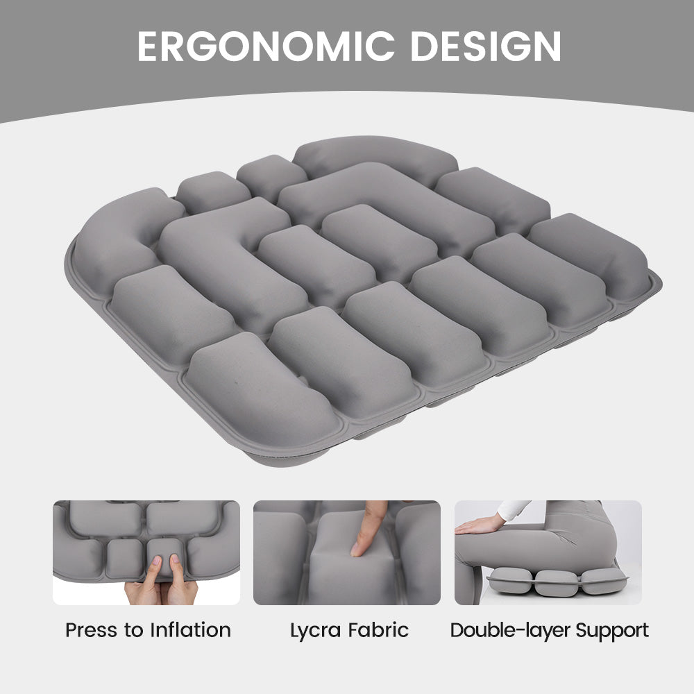 Double-sided inflatable cushion