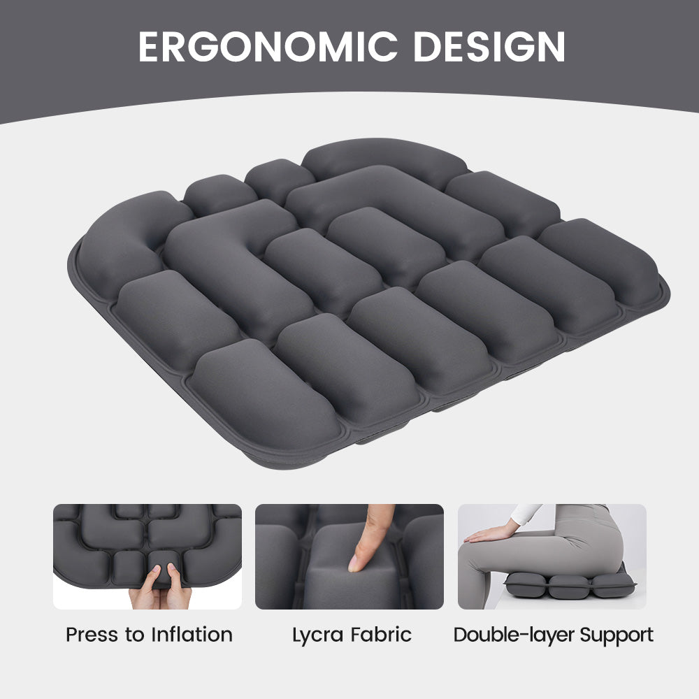 Double-sided inflatable cushion