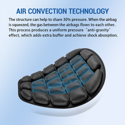 Motorcycle inflatable seat cushion